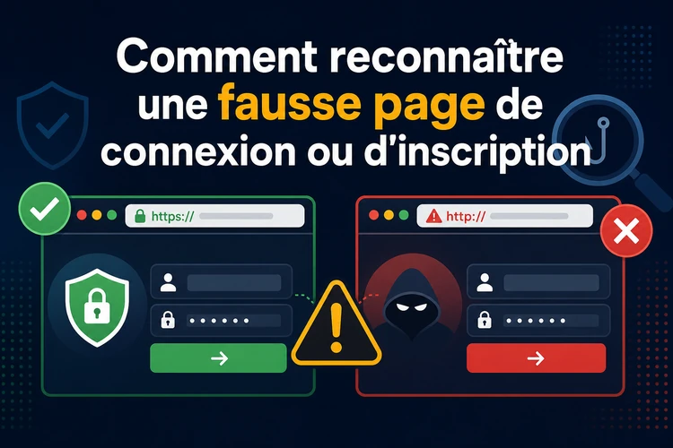 Comment reconnaître une fausse page de connexion ou d'inscription