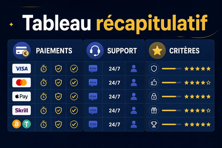 Tableau récapitulatif